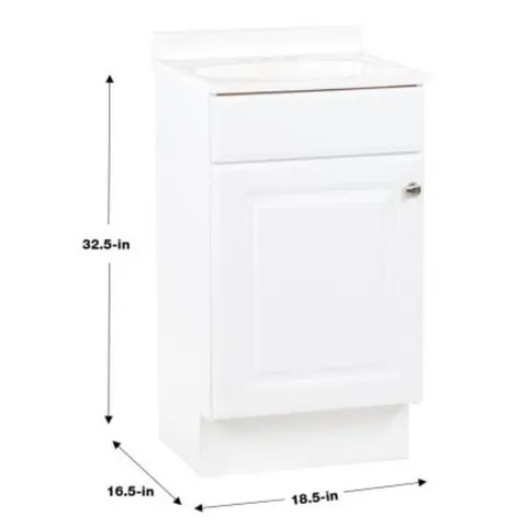 18.6-in White Single-Sink Vanity with Cultured Marble Top