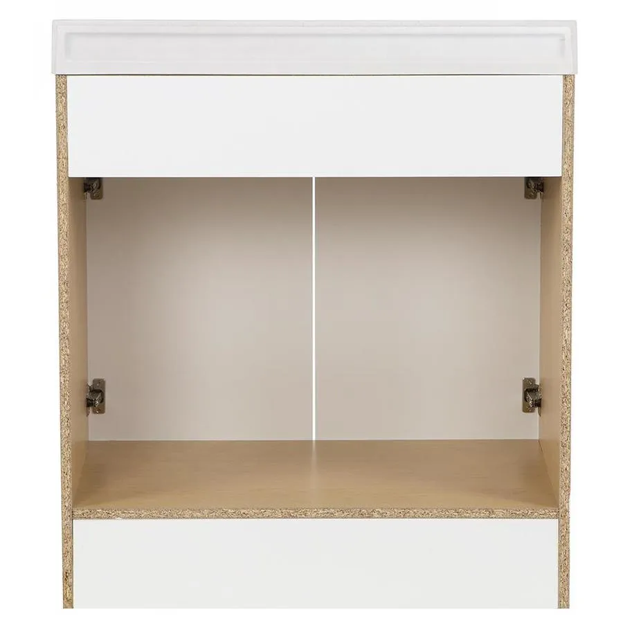 Project Source 30.5-in White Single Sink Bathroom Vanity with White Cultured Marble Top, photo 11 of 24