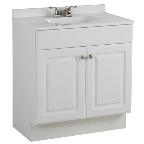 Project Source 30.5-in White Single Sink Bathroom Vanity with White Cultured Marble Top, photo 16 of 24