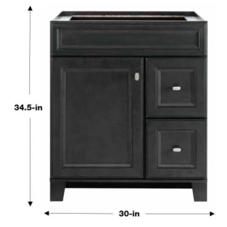 Diamond FreshFit Goslin 30-in Storm Bathroom Vanity Cabinet, photo 12 of 14