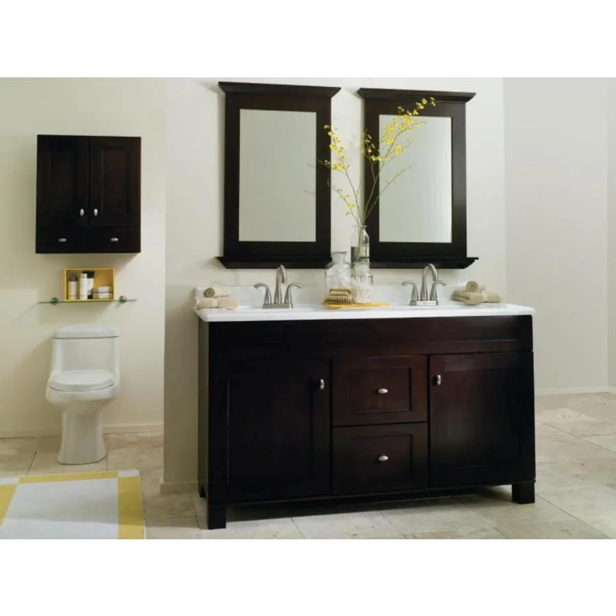 Diamond FreshFit Palencia 25-in W x 29-in H x 8.25-in D Espresso Bathroom Wall Cabinet, photo 2 of 10