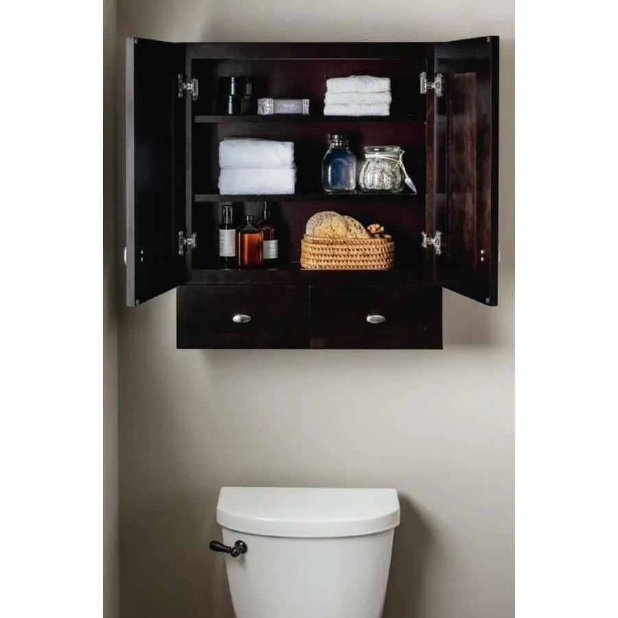 Diamond FreshFit Palencia 25-in W x 29-in H x 8.25-in D Espresso Bathroom Wall Cabinet, photo 8 of 10
