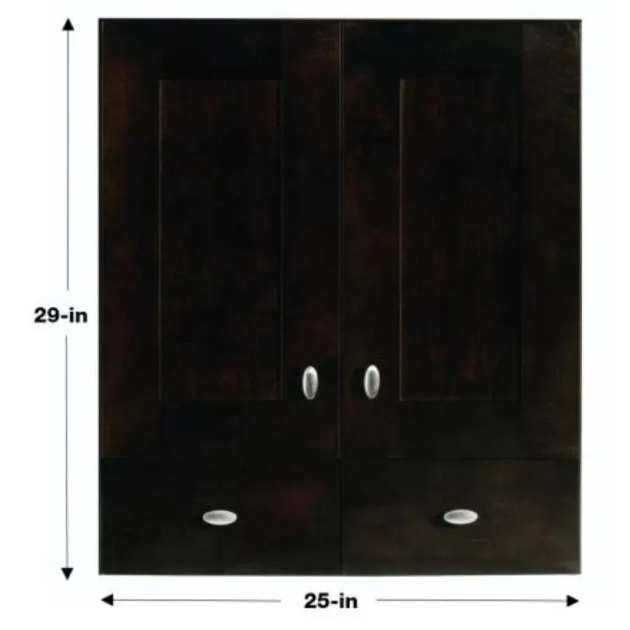 Diamond FreshFit Palencia 25-in W x 29-in H x 8.25-in D Espresso Bathroom Wall Cabinet, photo 9 of 10
