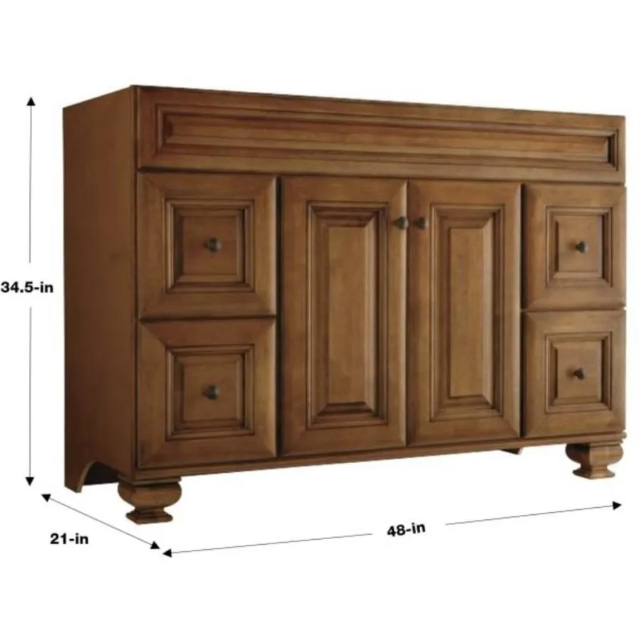 Diamond FreshFit Ballantyne 48-in Mocha with Ebony Glaze Bathroom Vanity Cabinet, photo 9 of 11