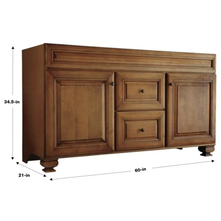 Diamond FreshFit Ballantyne 60-in Mocha with Ebony Glaze Bathroom Vanity Cabinet, photo 9 of 11