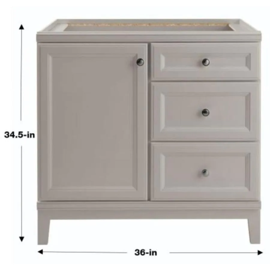 Diamond FreshFit Calhoun 36-in Cloud Gray Bathroom Vanity Cabinet, photo 11 of 15