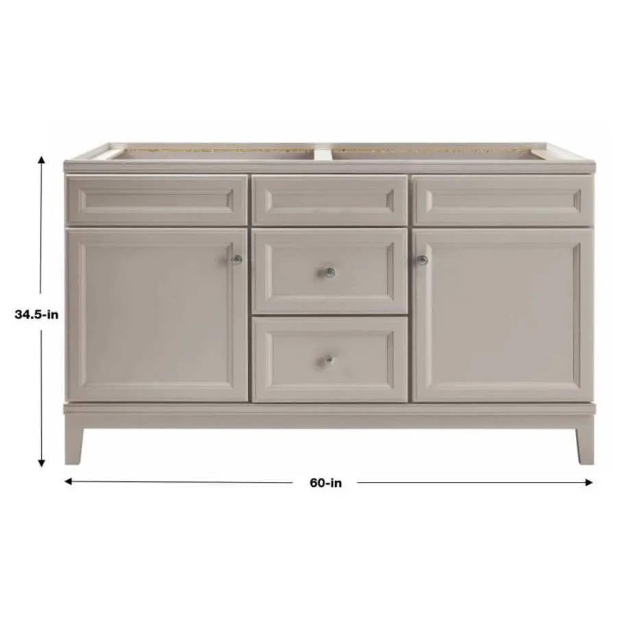 Diamond FreshFit Calhoun 60-in Cloud Gray Bathroom Vanity Cabinet, photo 10 of 14