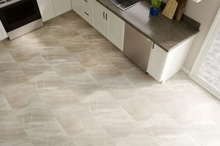 Style Selections Sorrento Marble 4-mil x 18-in W x 18-in L Groutable Water Resistant Peel and Stick Luxury Vinyl Tile Flooring, photo 5 of 8