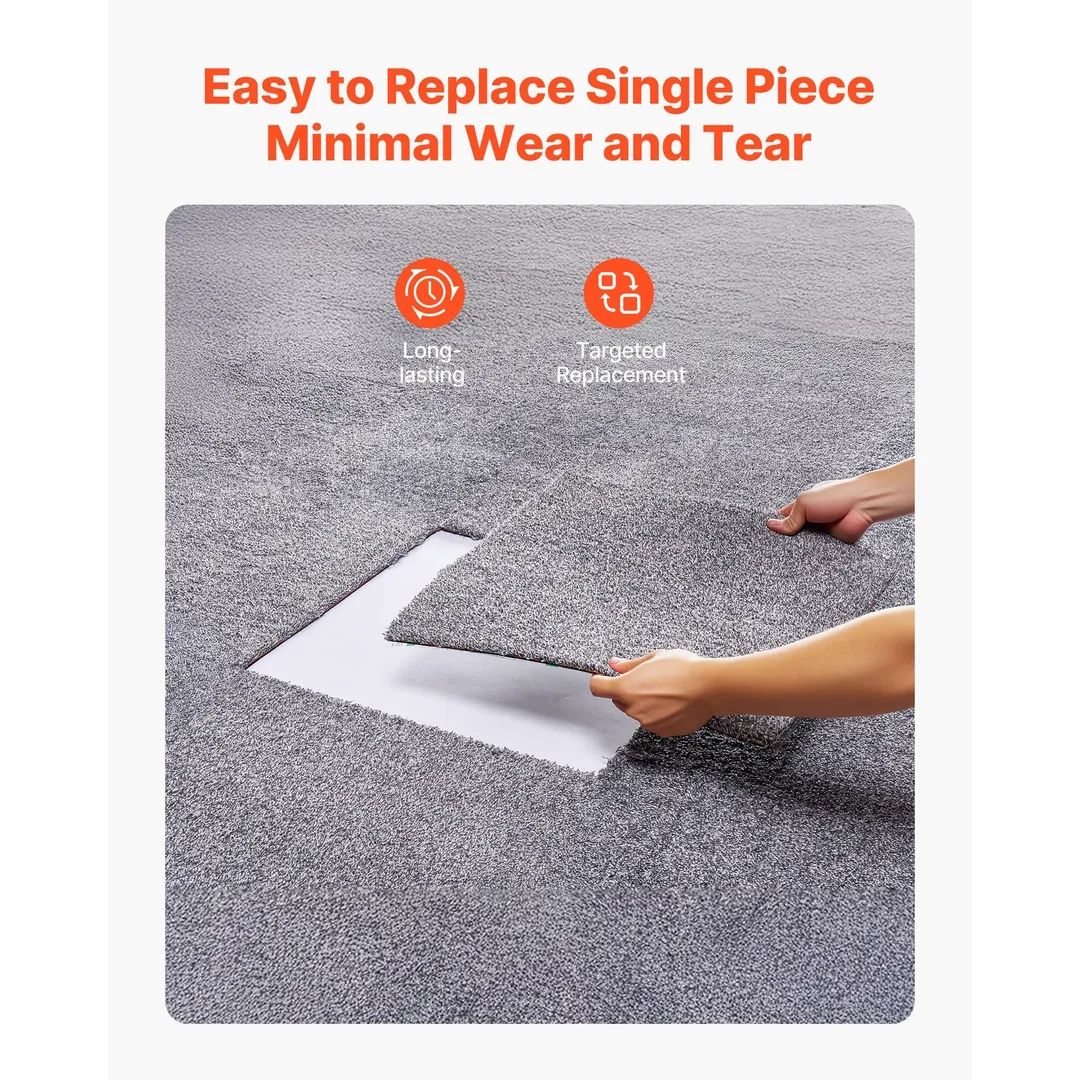 VEVOR 18-in x 18-in 10-Piece Peel-and-Stick Commercial Carpet Tiles – Gray (22.5 sq. ft.), photo 6 of 9