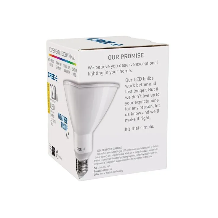Cree 120W Equivalent Bright White (3000K) PAR38 Dimmable Exceptional Light Quality LED 25 Degree Spot Light Bulb, photo 2 of 8