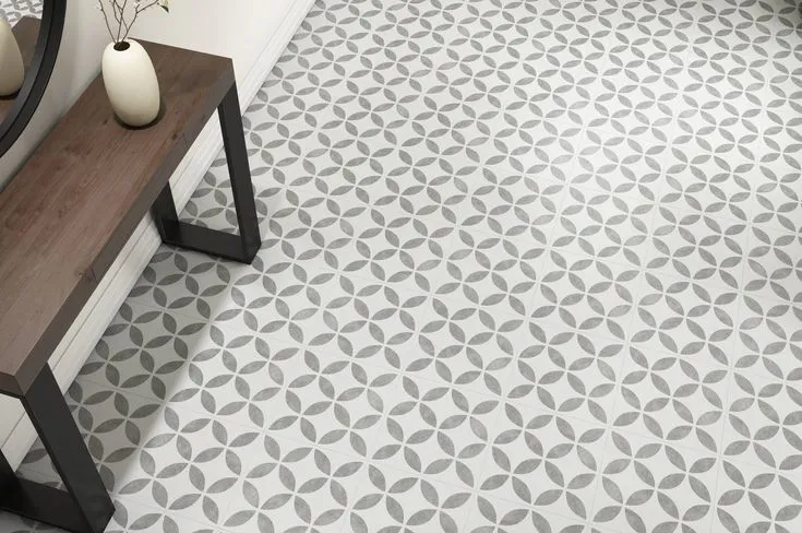 Style Selections Westwind Deco 3-mil x 12-in W x 12-in L Water Resistant Peel and Stick Luxury Vinyl Tile Flooring, photo 3 of 8