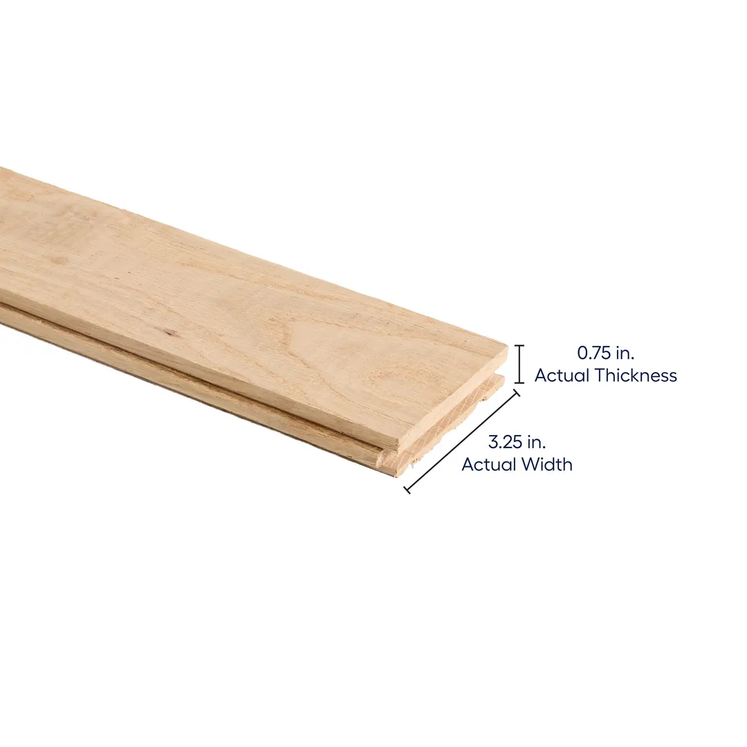 Bridgewell Resources Unfinished White oak 3/4-in T x 3-1/4-in W Smooth/Traditional Solid Hardwood Flooring ( 18.75-sq ft / Carton ), photo 9 of 15