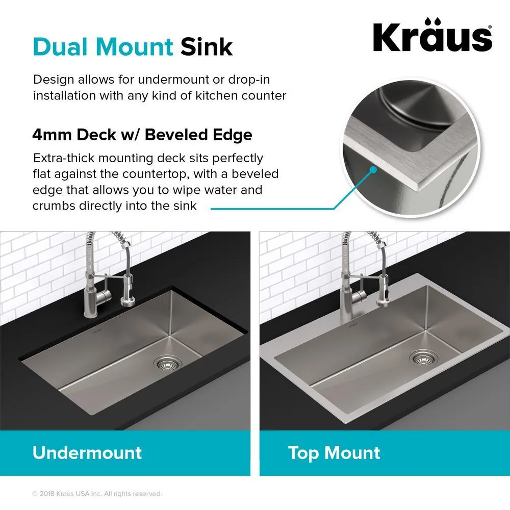 Standart PRO Drop-In/Topmount 16-Gauge Stainless Steel 33 in. x 22 in. Double Bowl 2-Hole Kitchen Sink, photo 6 of 15