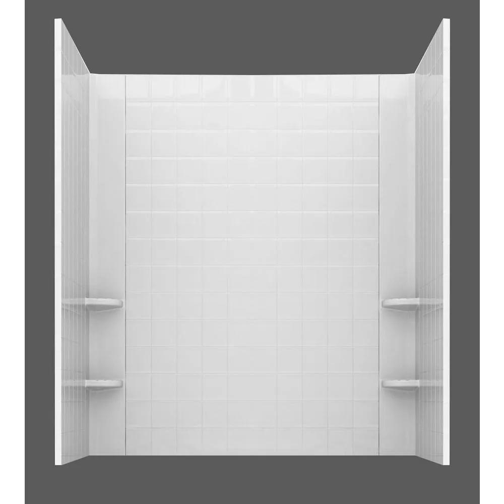 Universal Tubs Rampart 3.9 ft. Walk-in Whirlpool and Air Bathtub with 4 in. Tile Easy Up Adhesive Wall Surround, Right Drain, White, photo 4 of 42