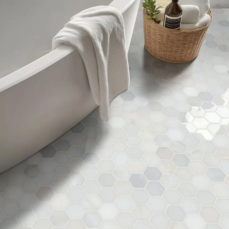 MSI Greecian White Hexagon 12 in. x 11.75 in. x 10mm Polished Marble Mesh-Mounted Mosaic Tile (9.8 sq. ft. / case), photo 8 of 8