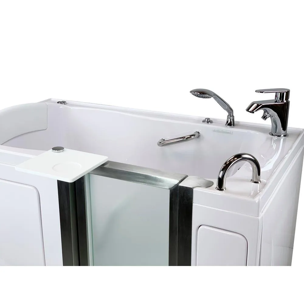 Ella Elite 52 in. Acrylic Walk-In Whirlpool Bathtub, Right-Hand Door, White, 2-Piece Fast Fill Faucet, 2 in. Dual Drain, photo 7 of 16