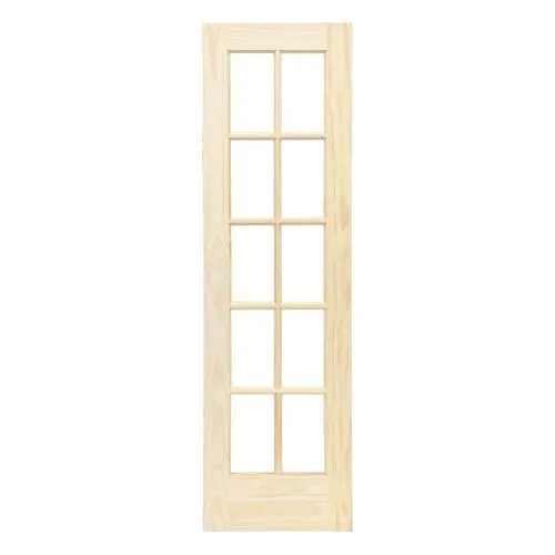 ReliaBilt 24-in x 80-in Wood Clear Glass Unfinished Pine Wood Interior French Door, photo 2 of 2