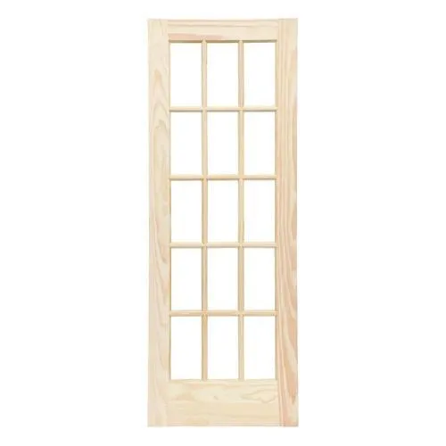 ReliaBilt 36-in x 80-in Clear Clear Glass Unfinished Pine Wood Interior French Door, photo 2 of 2