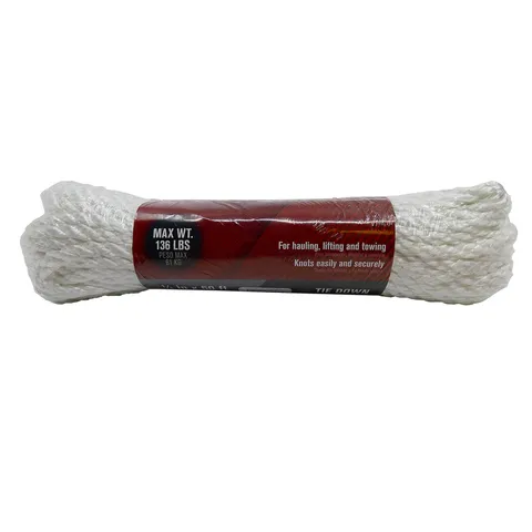 1/4 in deep · 50 ft long White Twisted Nylon Rope