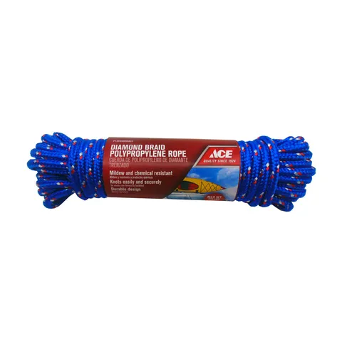 3/8 in deep · 50 ft long Assorted Diamond Braided Polypropylene Rope