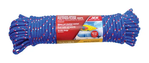 3/8 in. Diameter x 100 ft. Blue Diamond-Braided Polypropylene Rope