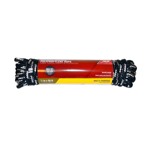 1/2 in deep · 50 ft long Diamond Braided Polypropylene Rope, Assorted