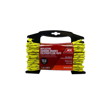 1/4 in deep · 50 ft long Yellow Diamond Braided Poly Rope