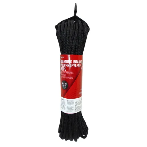 1/4 in deep · 50 ft long Black Diamond Braided Polypropylene Rope