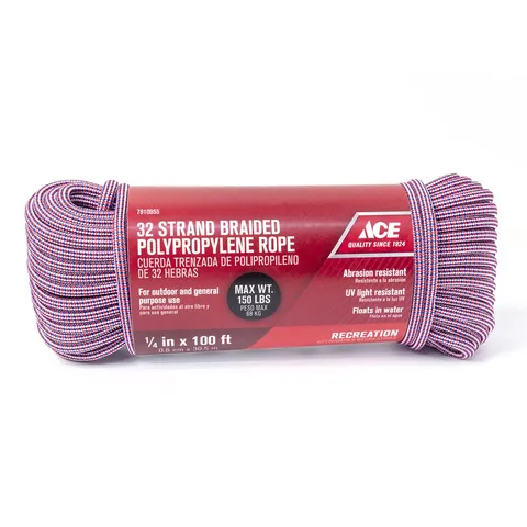 1/4 in × 100 ft Patriot Red/White/Blue Diamond Braided Polypropylene Rope