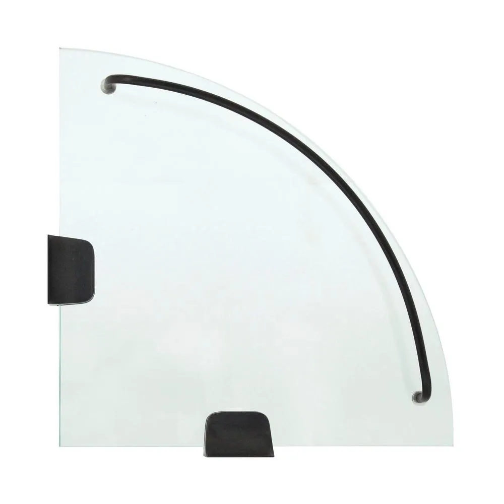 MODONA 9.5 in. x 9.5 in. Glass Corner Shelf with Pre-Installed Rails in Rubbed Bronze, photo 4 of 7