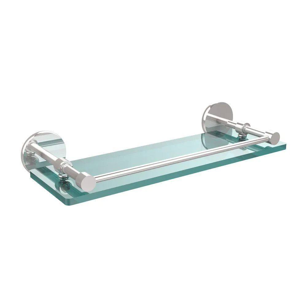 Allied Brass 16 in. L x 3 in. H x 5 in. W Clear Glass Bathroom Shelf with Gallery Rail in Oil Rubbed Bronze, photo 2 of 17