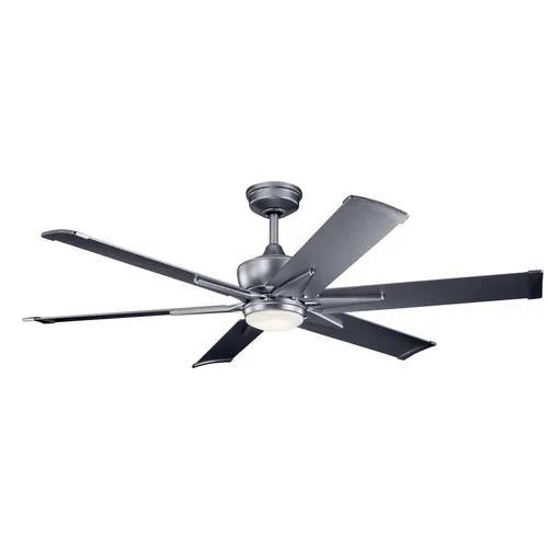 Kichler Szeplo Patio 60-in Weathered Steel Powder Coat Indoor/Outdoor Ceiling Fan with Light (6-Blade), photo 3 of 6