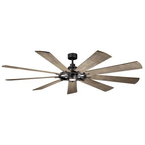 Kichler Gentry XL 85-in Anvil Iron LED Indoor/Outdoor Ceiling Fan with Light Kit (9-Blade), photo 3 of 11