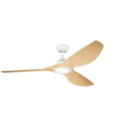 Kichler Imari 65-in Matte White LED Indoor/Outdoor Ceiling Fan with Light Kit (3-Blade), photo 3 of 6