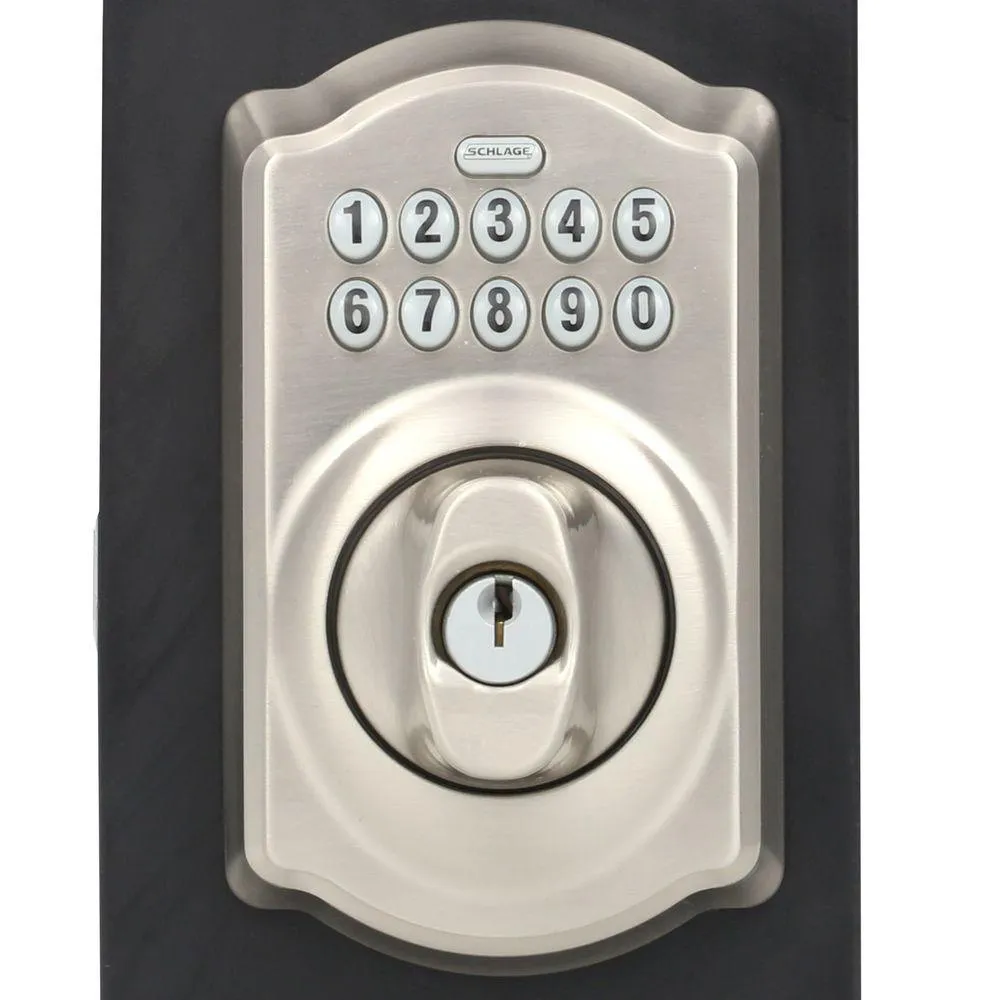 Camelot Satin Nickel Keypad Electronic Door Lock Deadbolt, photo 3 of 11