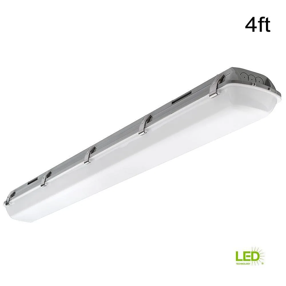 4 ft. 96-Watt Equivalence Integrated LED White Strip Light Fixture Vapor Tight 4000K High Output 5400 Lumens Multi-Volt, photo 4 of 7