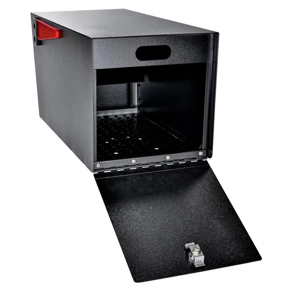 Mail Boss Mail Manager Street Safe Black Post-Mount Mailbox with High Security Reinforced Rear Locking System, photo 4 of 13