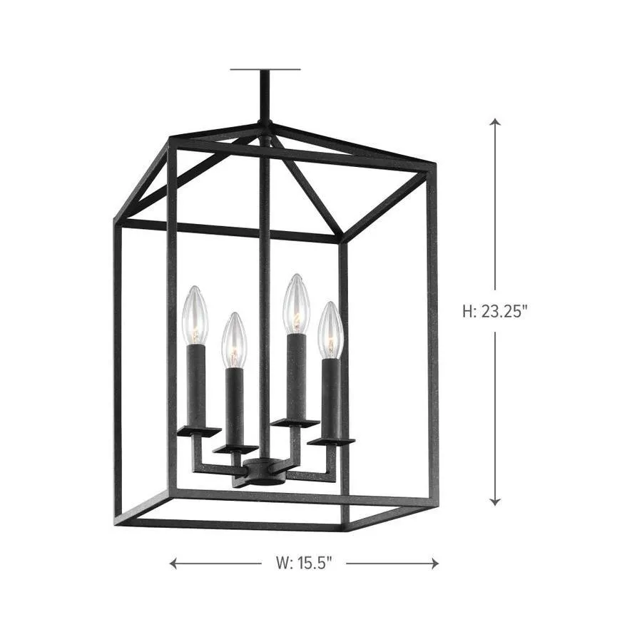 Sea Gull Lighting Perryton Blacksmith Transitional Square Pendant Light, photo 3 of 7