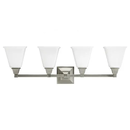 Sea Gull Lighting Denhelm 4-Light Nickel Traditional Vanity Light, photo 2 of 4