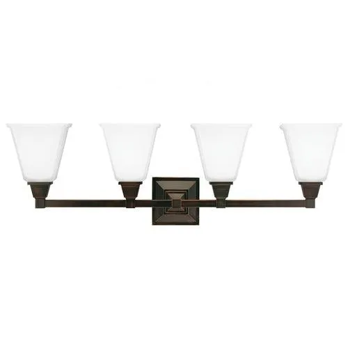 Sea Gull Lighting Denhelm 4-Light Nickel Traditional Vanity Light, photo 4 of 4