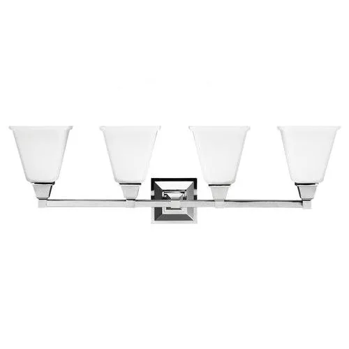 Sea Gull Lighting Denhelm 4-Light Nickel Traditional Vanity Light, photo 3 of 4