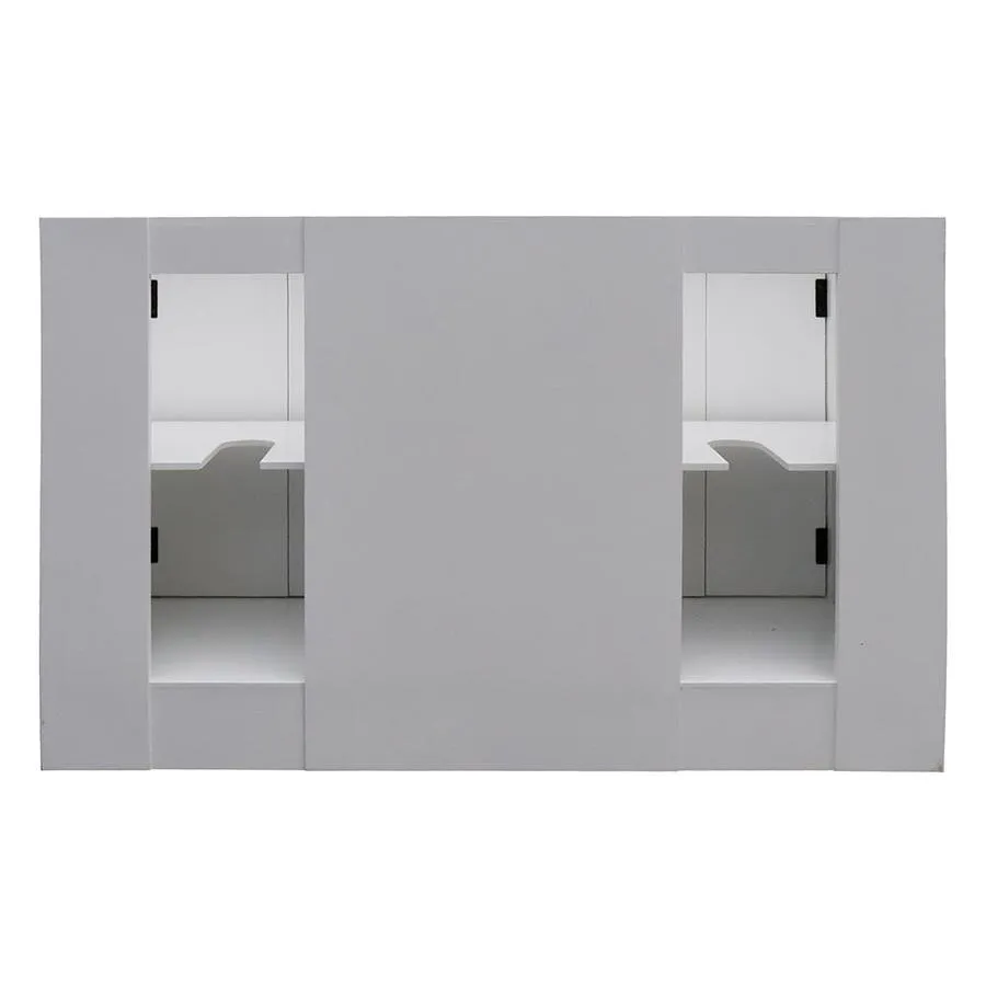Bellaterra Home LV0100-55-GA-GY Double Vanity 55-in Glacier Ash Double Sink Bathroom Vanity with Gray Granite Top, photo 9 of 10