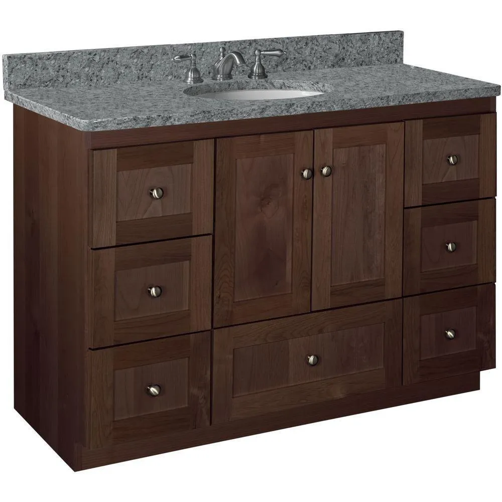 Shaker 42 in. W x 21 in. D x 34.5 in. H Vanity Cabinet Only in Natural Alder, photo 27 of 47