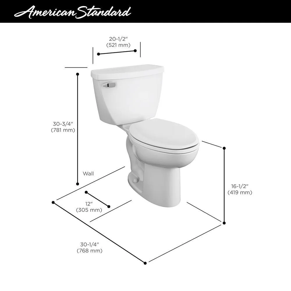 Cadet 2-Piece 1.6 GPF Tall Height Pressure-Assisted Elongated Toilet in White, Seat Not Included, photo 4 of 7