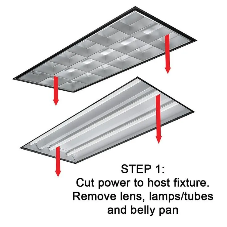 Commercial Electric 2 ft. x 4 ft. 100-Watt Equivalent Integrated LED White Troffer Light Kit Retrofit 5500 Lumen 4000K Bright White (4-Pack), photo 6 of 11