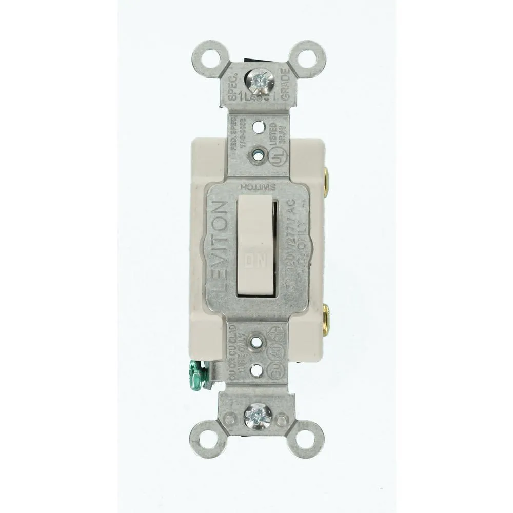 15 Amp Commercial Grade Single Pole Toggle Switch, Gray, photo 6 of 8