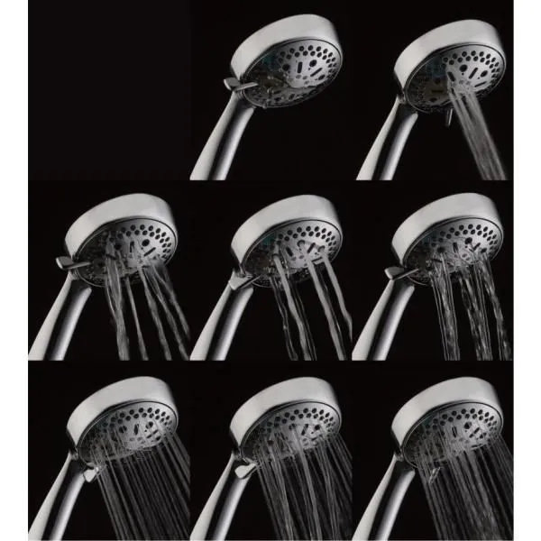 MODONA 64-spray 6 in. High PressureDual Shower Head and Handheld Shower Head in Polished Chrome, photo 3 of 8