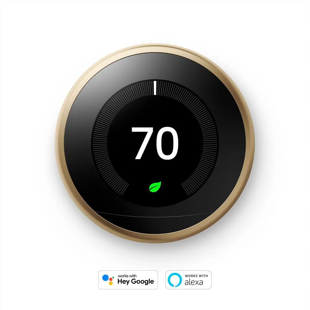 Nest Learning Thermostat 3rd Gen in Brass (2-Pack), photo 2 of 23