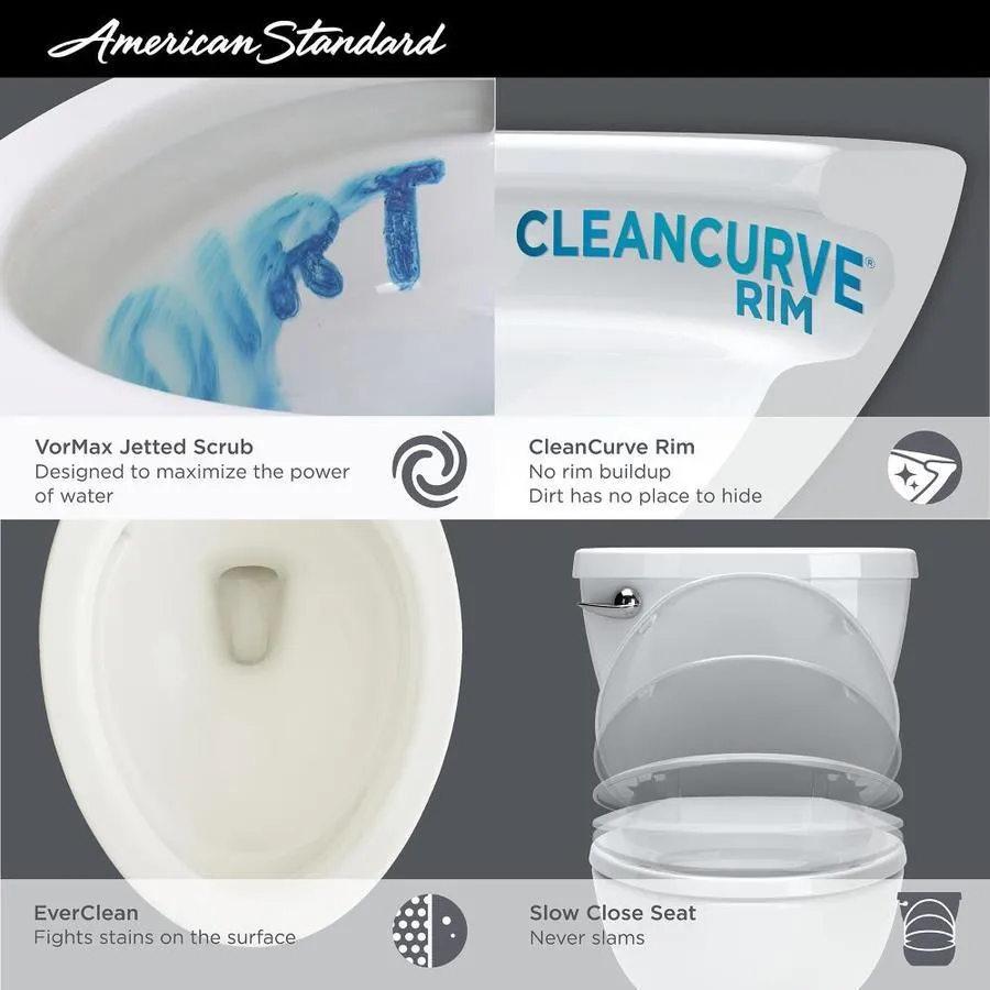 American Standard Esteem VorMax White WaterSense Elongated Chair Height 2-Piece Toilet, 12-in Rough-In (ADA Compliant), photo 2 of 14