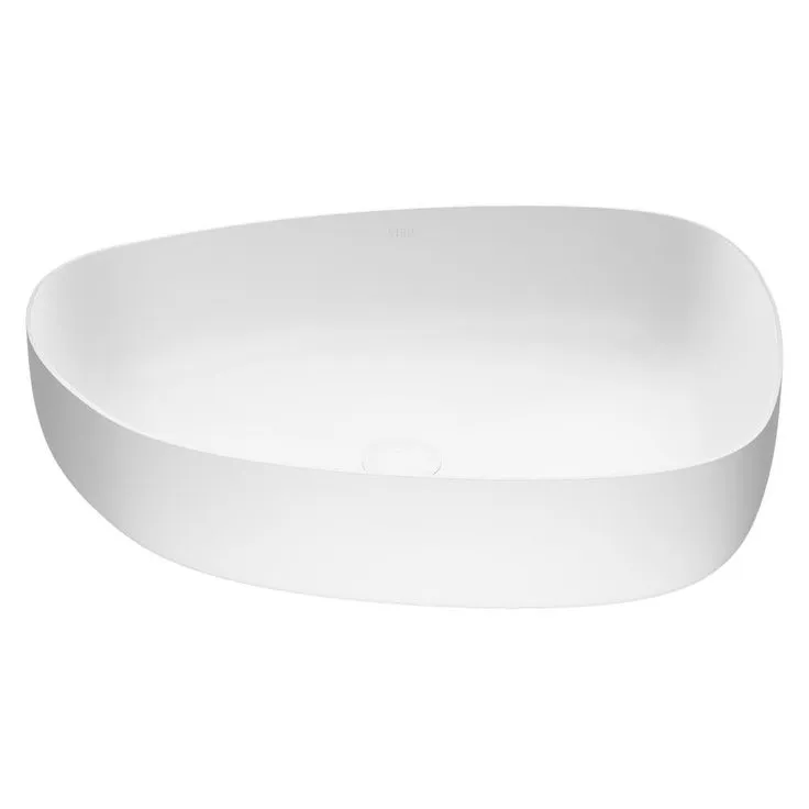 VIGO Peony Handmade Matte Stone Novelty/Specialty Vessel Bathroom Sink in Matte White, photo 7 of 10